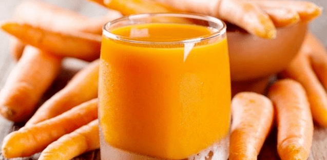 Carrot juice in a glass